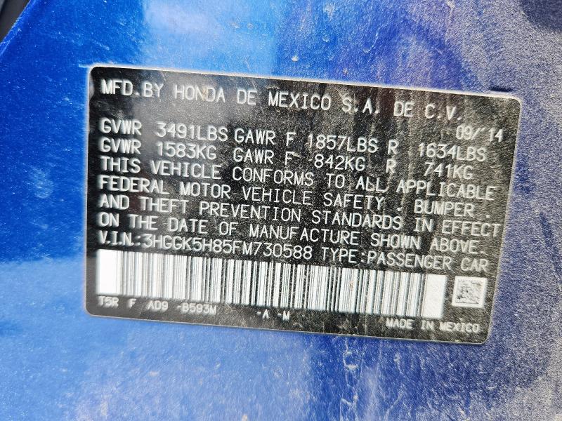 2015 HONDA FIT EX 3HGGK5H85FM730588