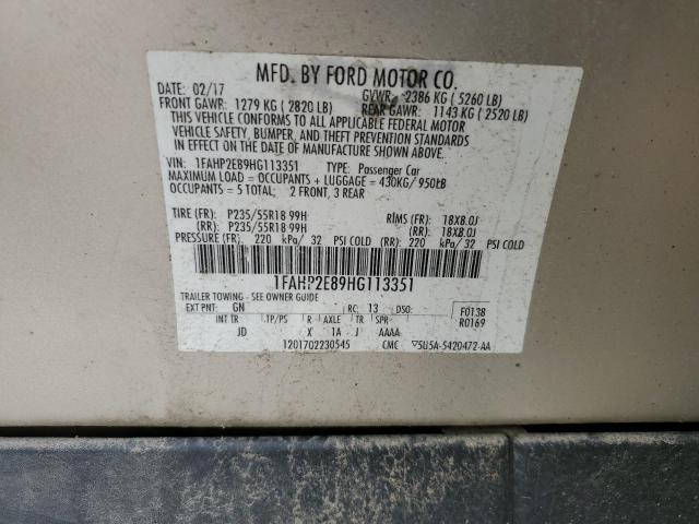 2017 FORD TAURUS SEL 1FAHP2E89HG113351