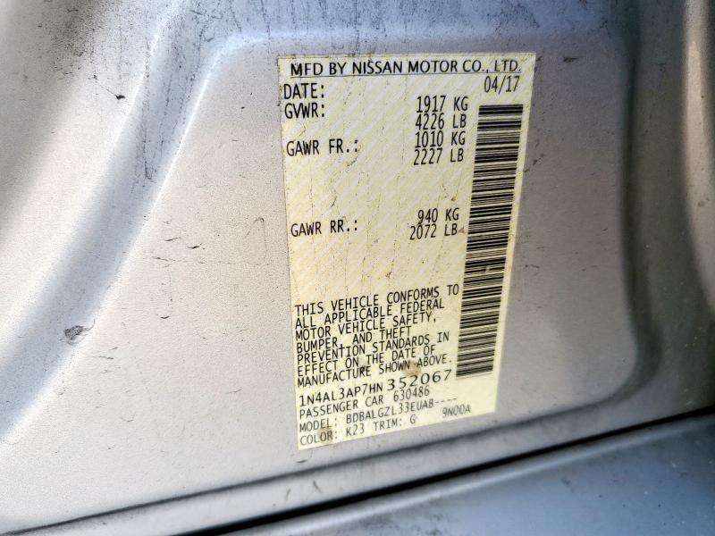2017 NISSAN ALTIMA 2.5 - 1N4AL3AP7HN352067