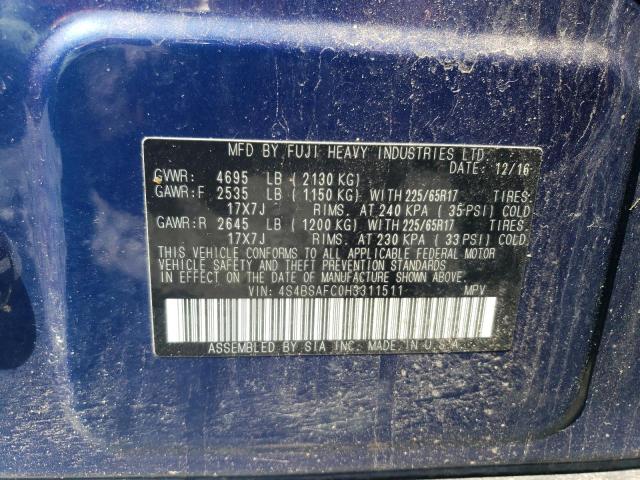 2017 SUBARU OUTBACK 2. - 4S4BSAFC0H3311511