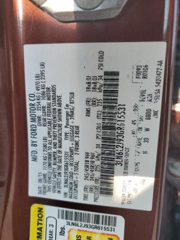2016 LINCOLN MKZ 3LN6L2J93GR615531