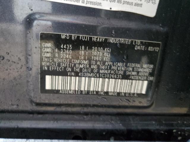 2012 SUBARU LEGACY 2.5 - 4S3BMBC61C3026635