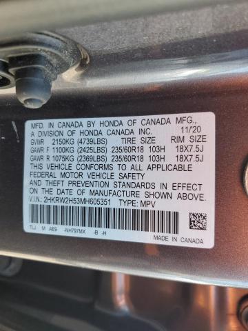 2021 HONDA CR-V EX - 2HKRW2H53MH605351