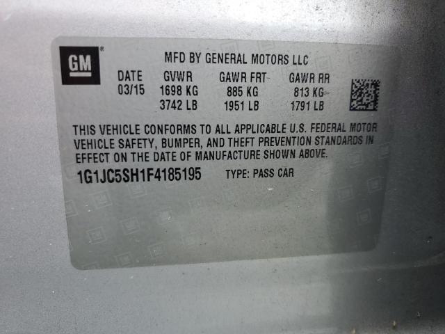2015 CHEVROLET SONIC LT - 1G1JC5SH1F4185195