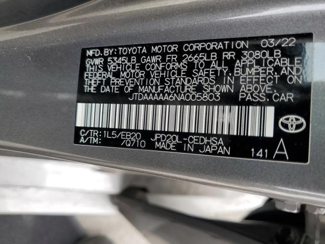 2022 TOYOTA MIRAI LE JTDAAAAA6NA005803