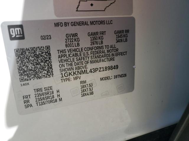 2023 GMC ACADIA SLT 1GKKNML43PZ189849