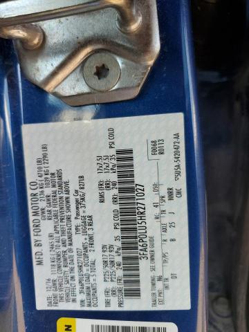 2017 FORD FUSION SE - 3FA6P0LU5HR271027