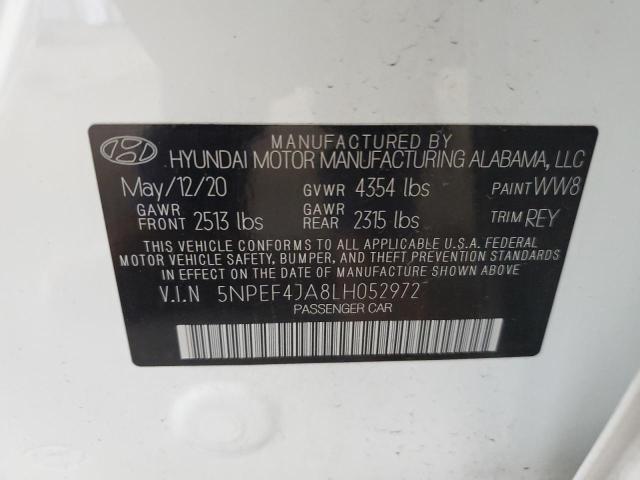 5NPEF4JA8LH052972 2020 HYUNDAI SONATA