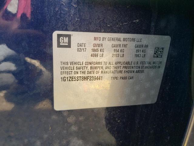 2017 CHEVROLET MALIBU LT - 1G1ZE5ST8HF239441