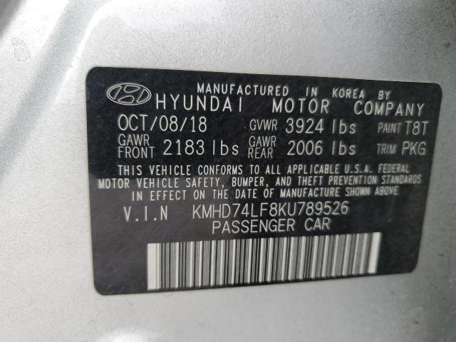 2019 HYUNDAI ELANTRA SE KMHD74LF8KU789526