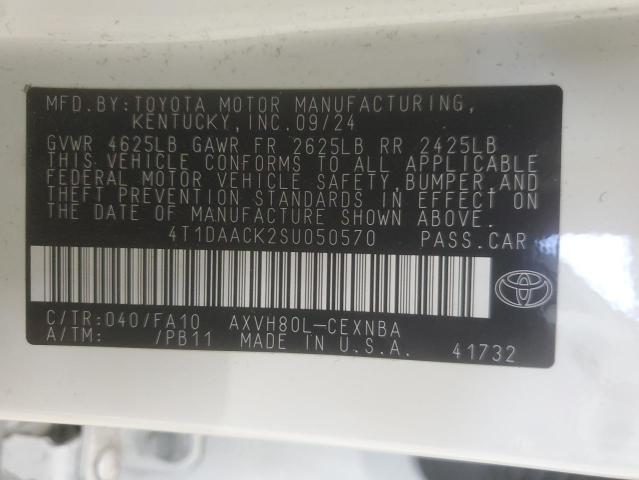 2025 TOYOTA CAMRY XSE 4T1DAACK2SU050570