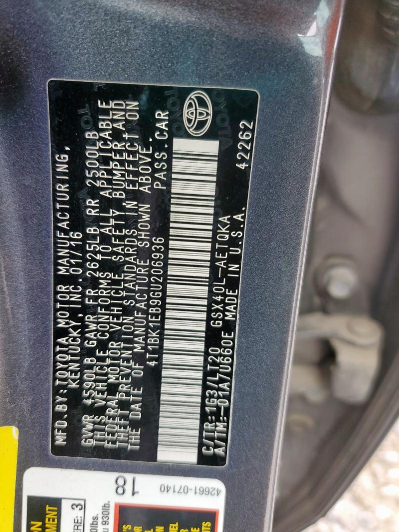 2016 TOYOTA AVALON XLE - 4T1BK1EB9GU206936