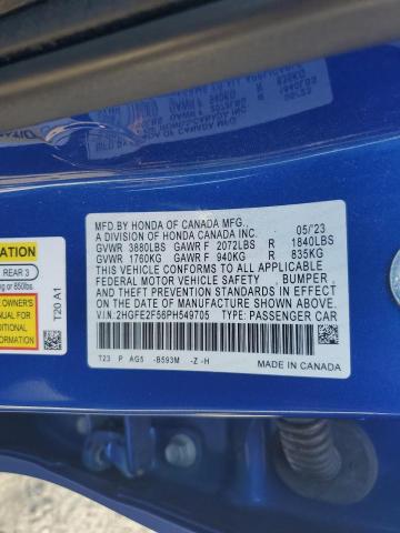 2023 HONDA CIVIC SPOR - 2HGFE2F56PH549705