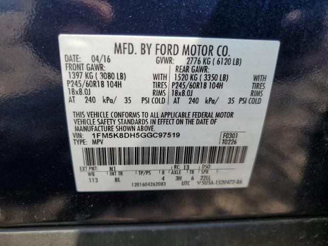 2016 FORD EXPLORER X - 1FM5K8DH5GGC97519