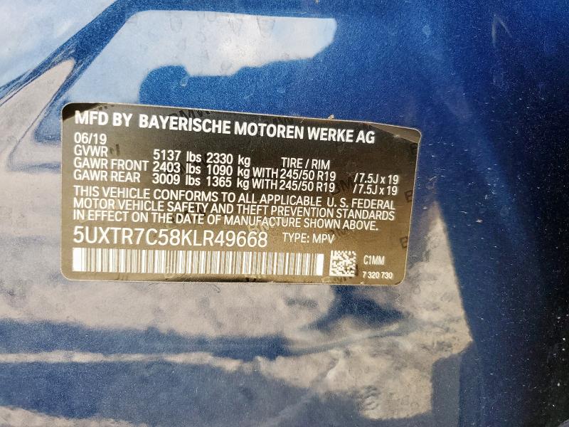 2019 BMW X3 SDRIVE3 - 5UXTR7C58KLR49668