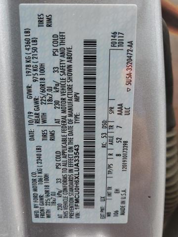 2020 FORD ESCAPE SEL - 1FMCU0H6XLUA33543