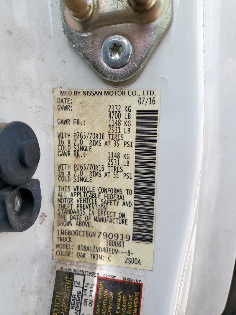 2016 NISSAN FRONTIER S - 1N6BD0CT8GN790919