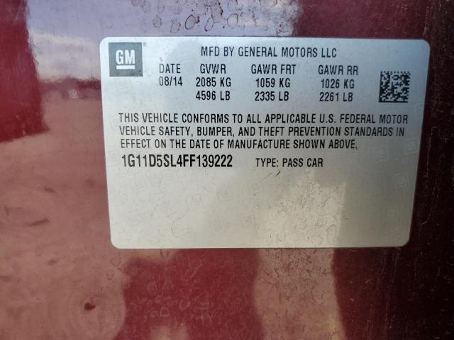 2015 CHEVROLET MALIBU 2LT 1G11D5SL4FF139222