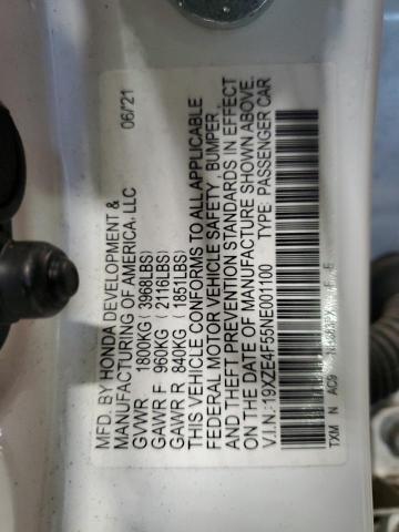 2022 HONDA INSIGHT EX 19XZE4F55NE001100