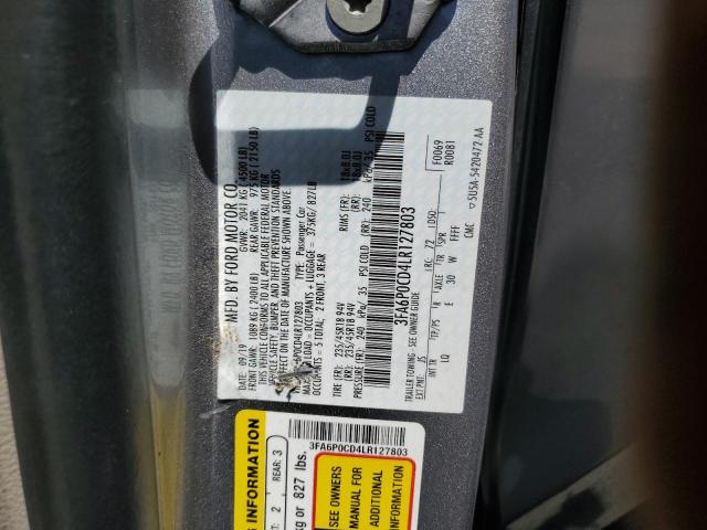 2020 FORD FUSION SEL 3FA6P0CD4LR127803