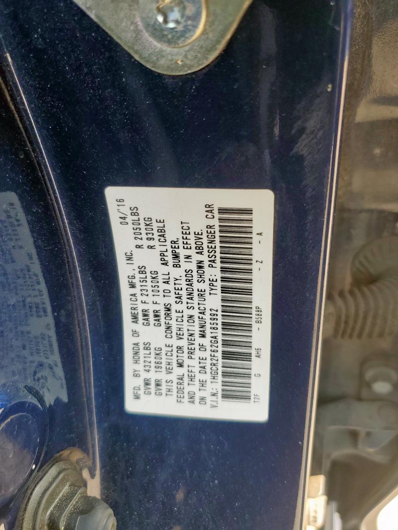 2016 HONDA ACCORD SPO - 1HGCR2F62GA185992