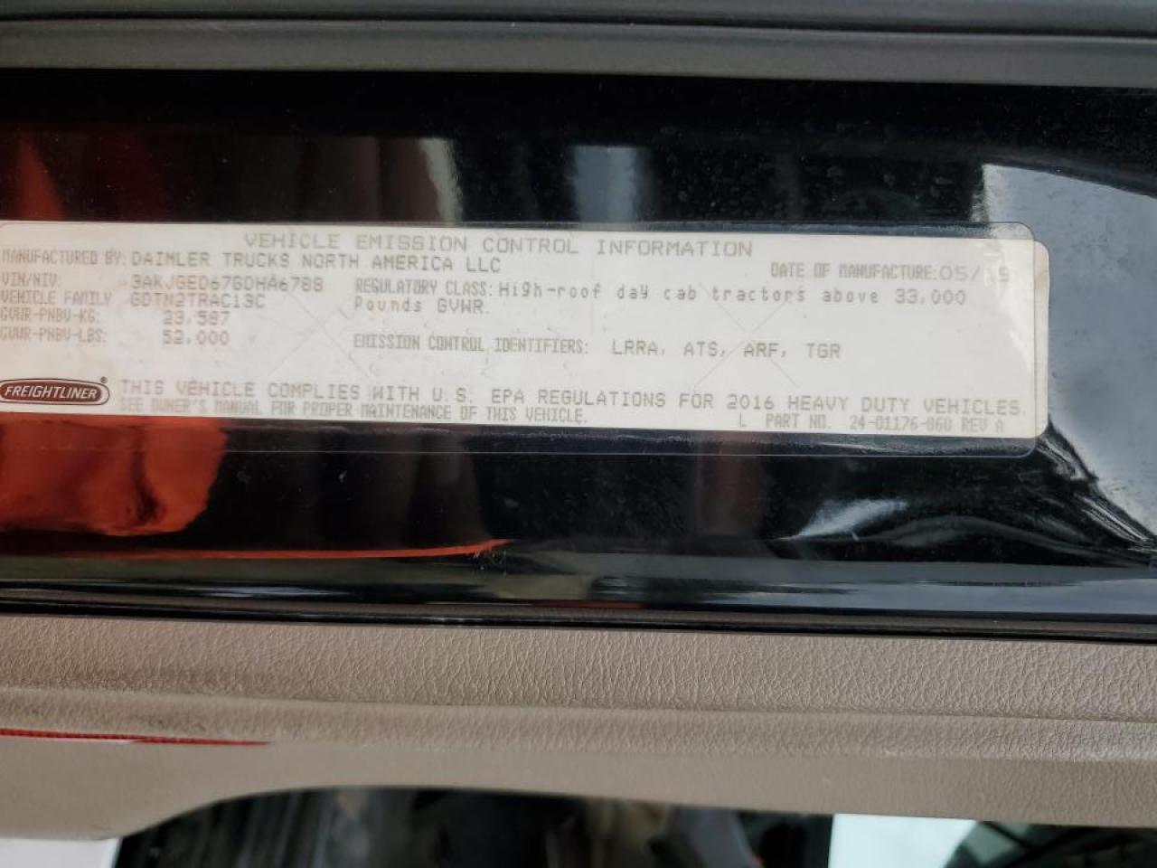 Lot #3211484644 2016 FRHT CASCADIA 125