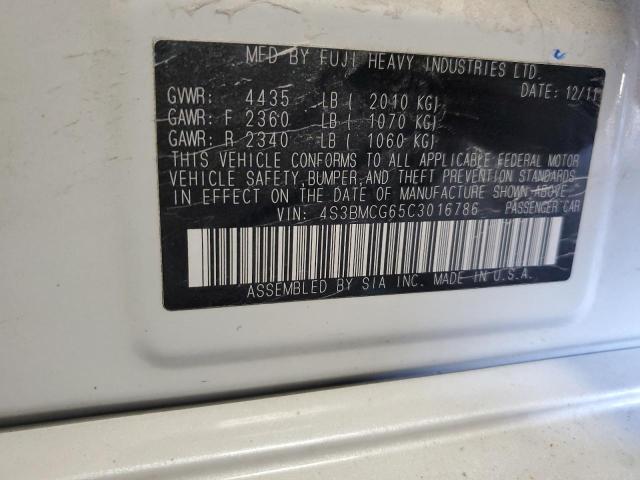 2012 SUBARU LEGACY 2.5 - 4S3BMCG65C3016786
