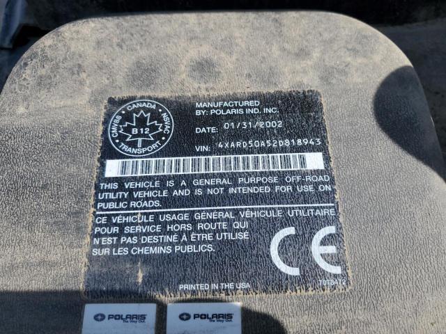 2002 POLARIS RANGER 4X4 4XARD50A52D818943