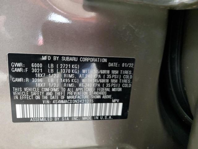 2022 SUBARU ASCENT PRE 4S4WMACD3N3421215
