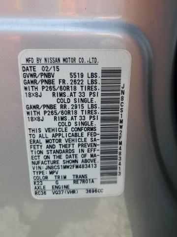 2015 INFINITI QX70 - JN8CS1MW2FM483413