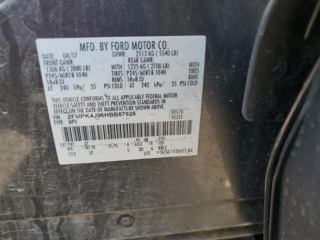 2017 FORD EDGE SEL 2FMPK4J96HBB87926