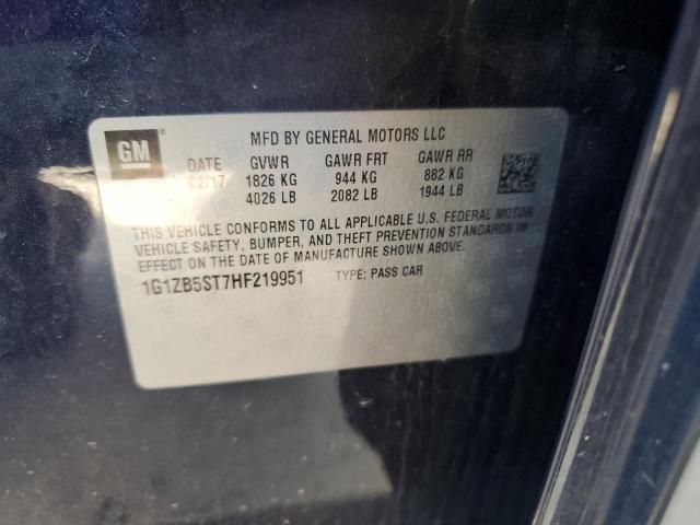 1g1zb5st7hf219951 - 2021 Chevrolet malibu ls - #59711285