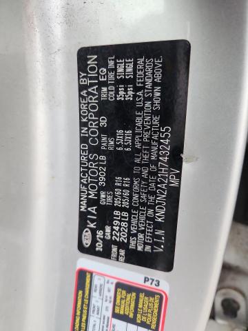 2017 KIA SOUL KNDJN2A21H7432455