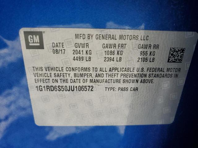 2018 CHEVROLET VOLT PREMI 1G1RD6S50JU106572