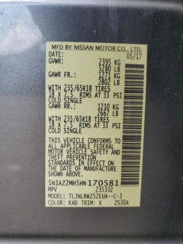 2017 NISSAN MURANO S - 5N1AZ2MH5HN170581