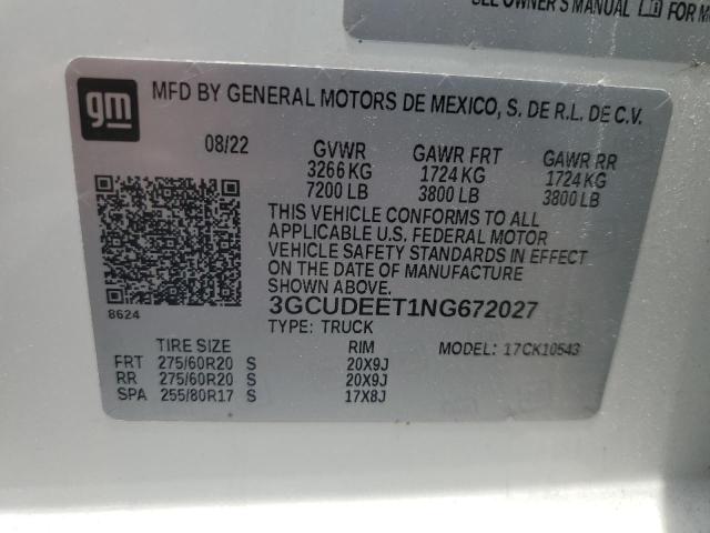 2022 CHEVROLET SILVERADO - 3GCUDEET1NG672027
