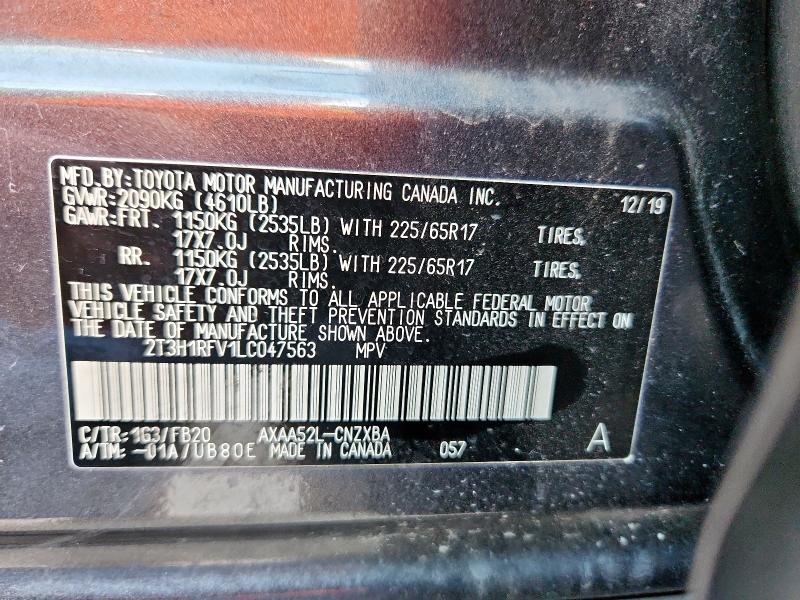 2020 TOYOTA RAV4 LE - 2T3H1RFV1LC047563