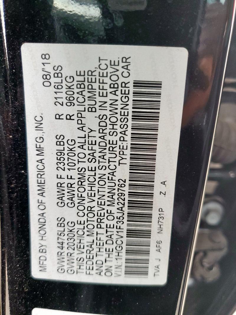 2018 HONDA ACCORD SPO - 1HGCV1F35JA229762