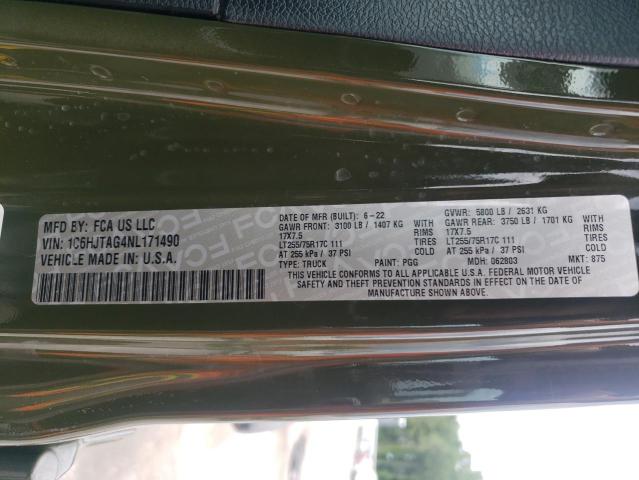 2022 JEEP GLADIATOR - 1C6HJTAG4NL171490