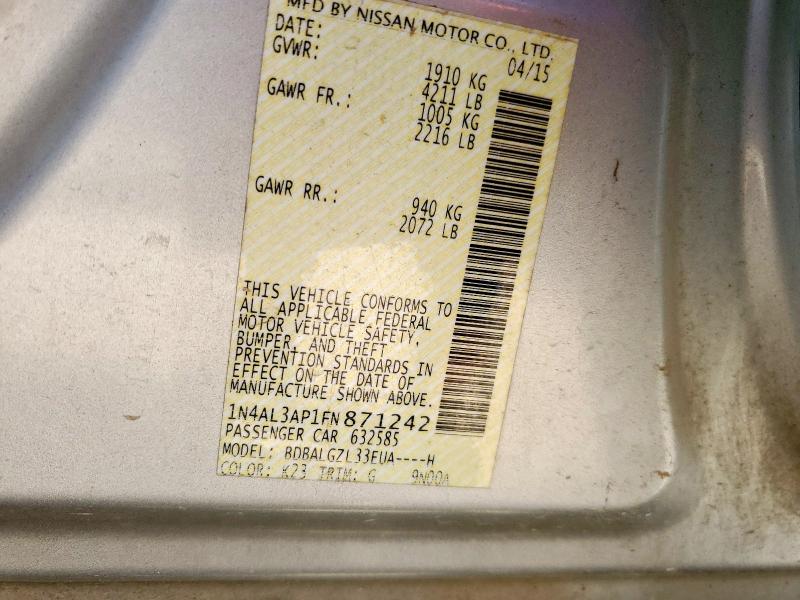 2015 NISSAN ALTIMA 2.5 - 1N4AL3AP1FN871242