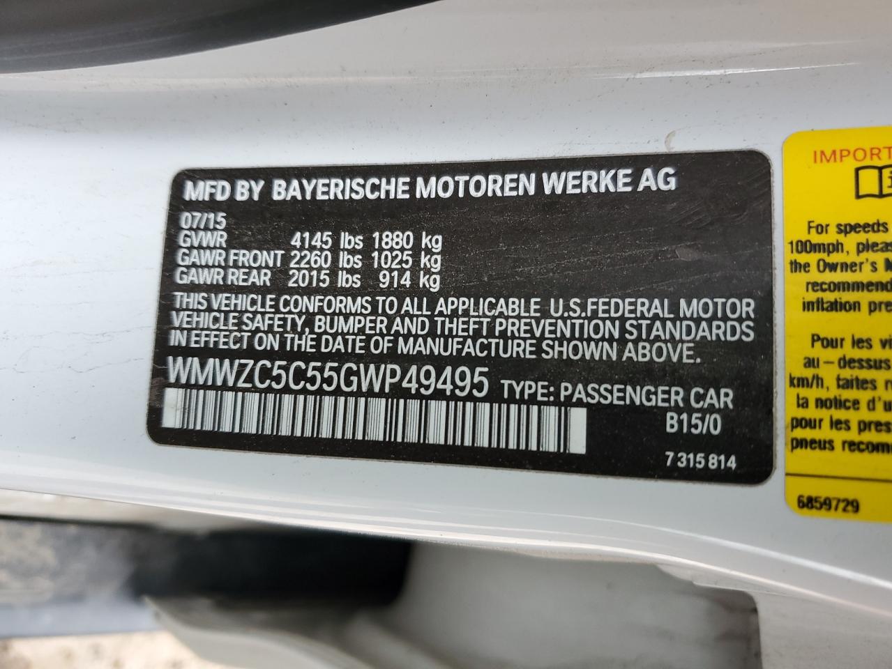 Lot #3317773103 2016 MINI COOPER S C