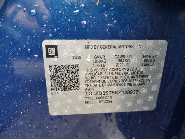 2019 CHEVROLET MALIBU LT - 1G1ZD5ST5KF128937