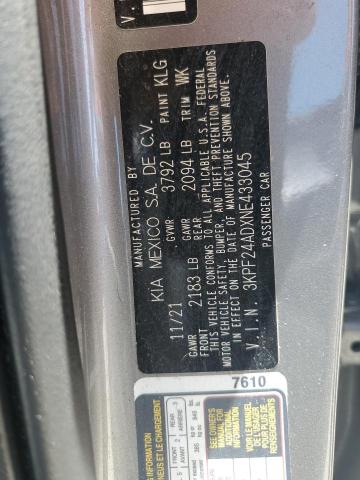 2022 KIA FORTE FE 3KPF24ADXNE433045