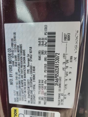 2018 FORD FUSION TIT 3FA6P0SU2JR153072