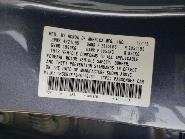 2017 HONDA ACCORD EX 1HGCR2F78HA116301