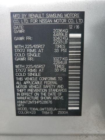 2017 NISSAN ROGUE S KNMAT2MT1HP528676
