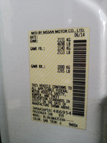 2014 NISSAN MAXIMA S - 1N4AA5AP1EC486954