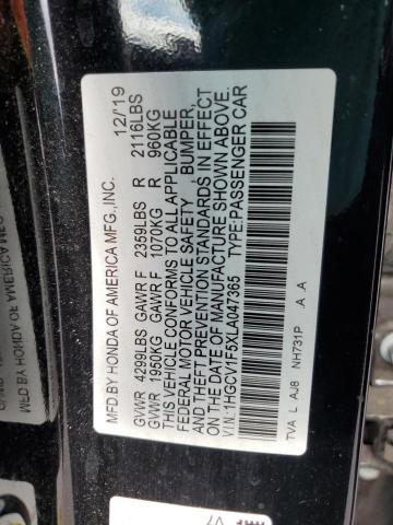 2020 HONDA ACCORD EXL 1HGCV1F5XLA047365