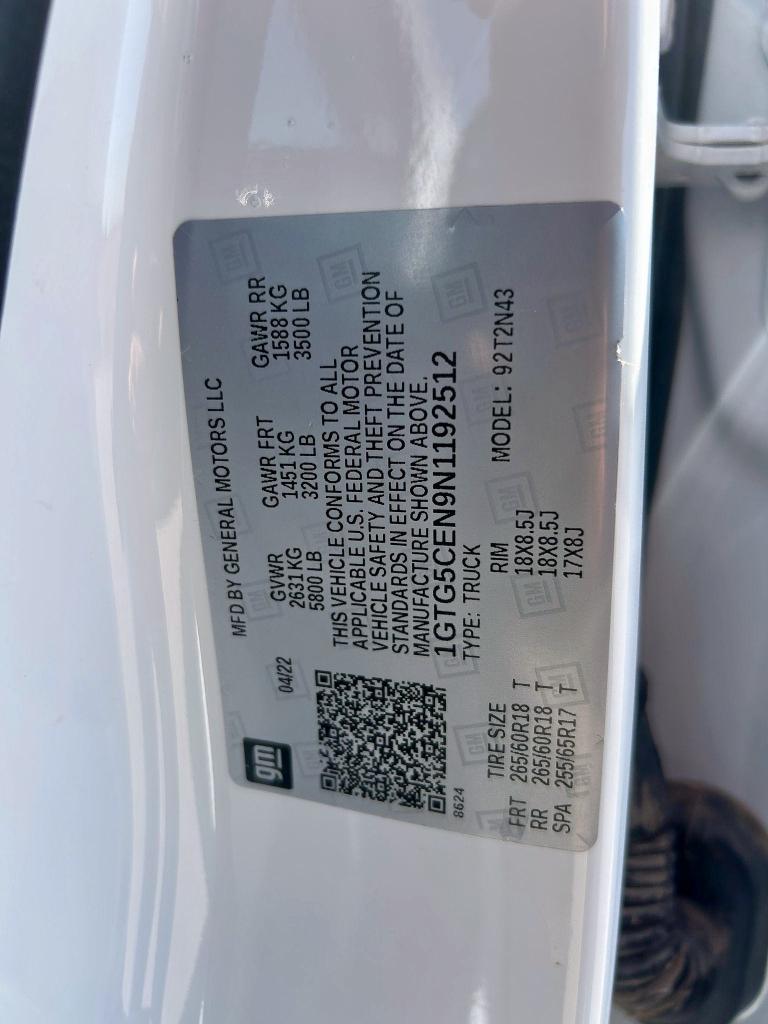2022 GMC CANYON ELE 1GTG5CEN9N1192512
