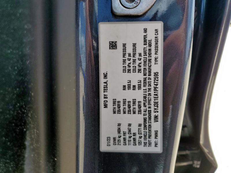 2023 TESLA MODEL 3 5YJ3E1EA1PF472595